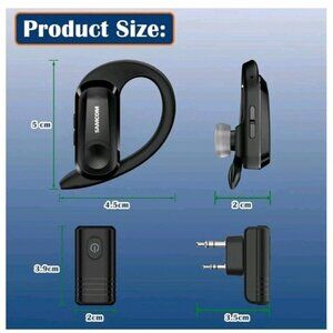 SAMCOM Wireless Earpiece w/ 2 Pin Dongle FPCN30A/FPCN10A Radios Hands-Free K